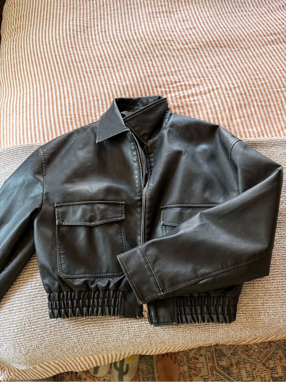 superdown Black Faux Leather Jacket
